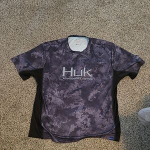 Huk Purple and Black Performance Tee